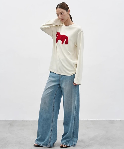 EIGHTHMONTH(エイスマンス)の「ホースモチーフトップス EM26s031【EIGHTHMONTH】(Tシャツ/カットソー・レディース・アイボリー/グレー・S/M)」の14枚目の写真