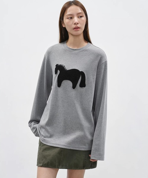 EIGHTHMONTH(エイスマンス)の「ホースモチーフトップス EM26s031【EIGHTHMONTH】(Tシャツ/カットソー・レディース・アイボリー/グレー・S/M)」の17枚目の写真