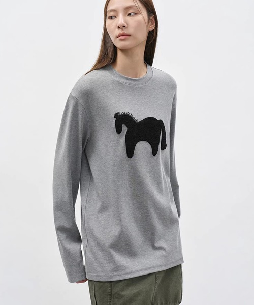 EIGHTHMONTH(エイスマンス)の「ホースモチーフトップス EM26s031【EIGHTHMONTH】(Tシャツ/カットソー・レディース・アイボリー/グレー・S/M)」の18枚目の写真