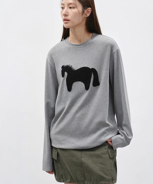 EIGHTHMONTH(エイスマンス)の「ホースモチーフトップス EM26s031【EIGHTHMONTH】(Tシャツ/カットソー・レディース・アイボリー/グレー・S/M)」の19枚目の写真