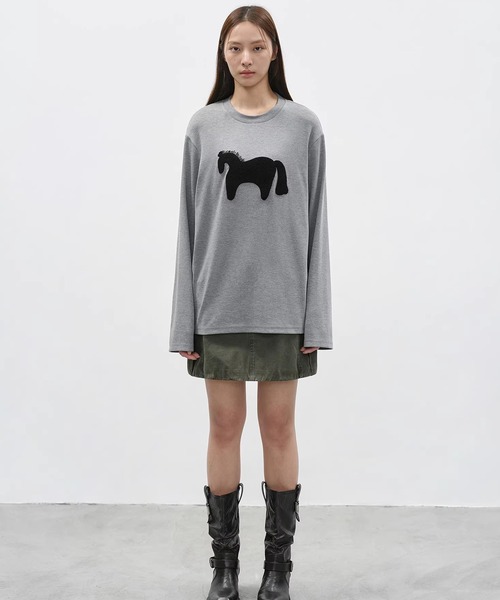 EIGHTHMONTH(エイスマンス)の「ホースモチーフトップス EM26s031【EIGHTHMONTH】(Tシャツ/カットソー・レディース・アイボリー/グレー・S/M)」の22枚目の写真