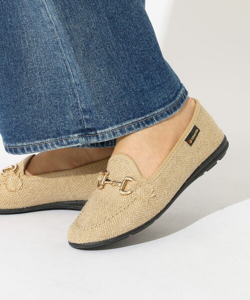 ALBEROLA（アルベローラ）の「【ALBEROLA / アルベローラ】ラフィア調 ビットローファー / フラットシューズ（ローファー・レディース・ブラック/ベージュ・24/23/22/25）」の2枚目の写真