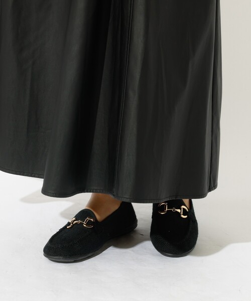 ALBEROLA（アルベローラ）の「【ALBEROLA / アルベローラ】ラフィア調 ビットローファー / フラットシューズ（ローファー・レディース・ブラック/ベージュ・24/23/22/25）」の17枚目の写真