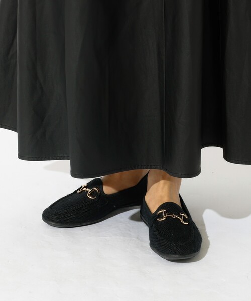 ALBEROLA（アルベローラ）の「【ALBEROLA / アルベローラ】ラフィア調 ビットローファー / フラットシューズ（ローファー・レディース・ブラック/ベージュ・24/23/22/25）」の8枚目の写真