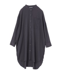 mizuiro ind T/Rバンドカラーロングシャツ