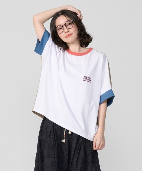 KRIFF MAYER Lady's Collection(クリフメイヤーレディースコレクション)の「【接触冷感・UVカット・吸水速乾】夏季GO! T(山)(Tシャツ/カットソー・レディース・ブラック/ブルー/オフホワイト/カラフル/レッド/ベージュ・LARGE/MEDIUM)」の7枚目の写真