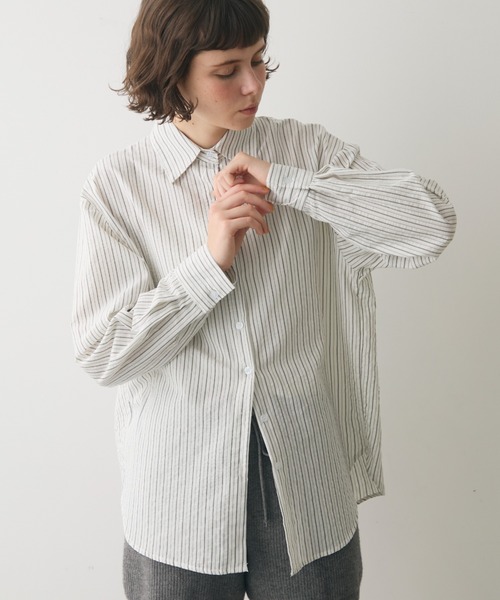 full/fill.(フルフィル)の「sheer stripe over shirt / シアーストライプオーバーシャツ(シャツ/ブラウス・レディース・ブルー/ホワイト・FREE)」の22枚目の写真