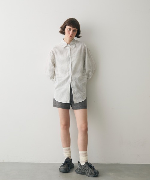 full/fill.(フルフィル)の「sheer stripe over shirt / シアーストライプオーバーシャツ(シャツ/ブラウス・レディース・ブルー/ホワイト・FREE)」の6枚目の写真