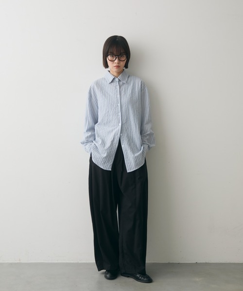 full/fill.(フルフィル)の「sheer stripe over shirt / シアーストライプオーバーシャツ(シャツ/ブラウス・レディース・ブルー/ホワイト・FREE)」の19枚目の写真