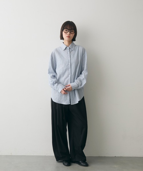 full/fill.(フルフィル)の「sheer stripe over shirt / シアーストライプオーバーシャツ(シャツ/ブラウス・レディース・ブルー/ホワイト・FREE)」の20枚目の写真