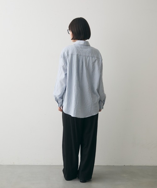 full/fill.(フルフィル)の「sheer stripe over shirt / シアーストライプオーバーシャツ(シャツ/ブラウス・レディース・ブルー/ホワイト・FREE)」の21枚目の写真