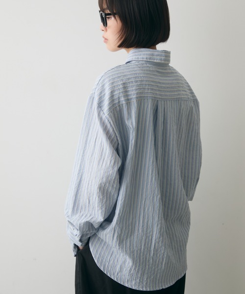full/fill.(フルフィル)の「sheer stripe over shirt / シアーストライプオーバーシャツ(シャツ/ブラウス・レディース・ブルー/ホワイト・FREE)」の14枚目の写真