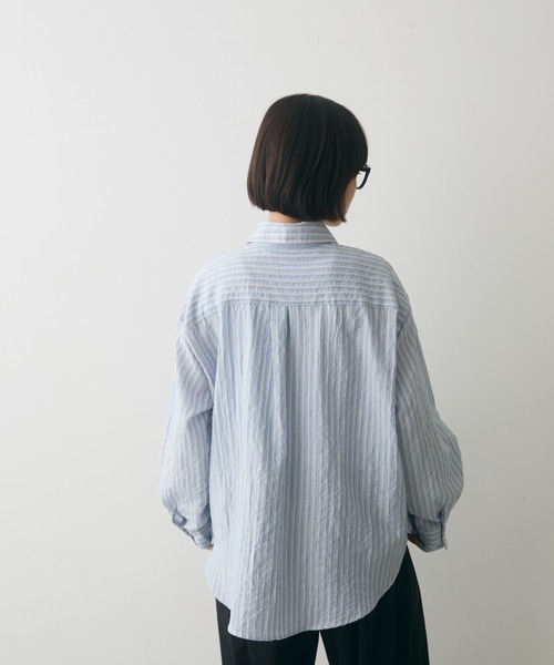 full/fill.(フルフィル)の「sheer stripe over shirt / シアーストライプオーバーシャツ(シャツ/ブラウス・レディース・ブルー/ホワイト・FREE)」の13枚目の写真