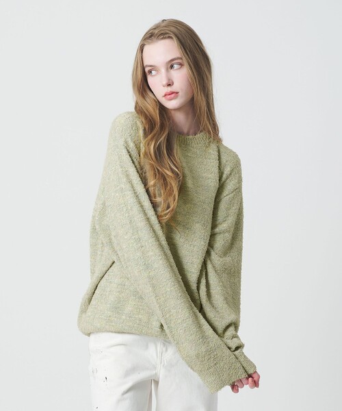 California General Store(California General Store)の「<CGS.>ミックス シャギー クルーネック ニット(ニット/セーター・メンズ・グレー系/ライム・L/M/S)」の2枚目の写真