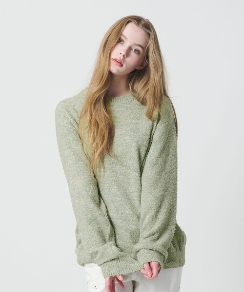 California General Store(California General Store)の「<CGS.>ミックス シャギー クルーネック ニット(ニット/セーター・メンズ・グレー系/ライム・L/M/S)」の4枚目の写真