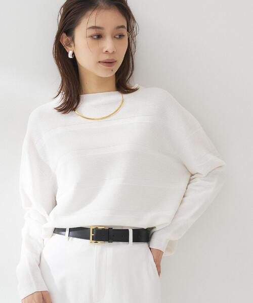 UNTITLED（アンタイトル）の「【ゆったり/洗える】クロップドニットプルオーバー（ニット/セーター・レディース・ホワイト/ライトグレー/ブルー/ホワイト系3/ネイビー系2・00/02/04/48/44）」の8枚目の写真