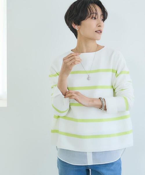 UNTITLED（アンタイトル）の「【ゆったり/洗える】クロップドニットプルオーバー（ニット/セーター・レディース・ホワイト/ライトグレー/ブルー/ホワイト系3/ネイビー系2・00/02/04/48/44）」の22枚目の写真