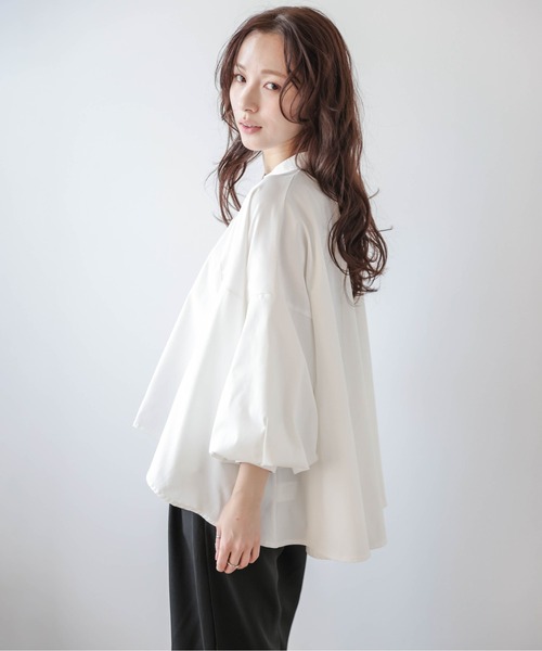 La-gemme(ラジェム)の「バルーンスリーブ フレアブラウス(シャツ/ブラウス・レディース・ブラック/ホワイト・フリー)」の6枚目の写真