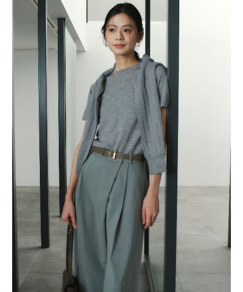 anuans(アニュアンス)の「アシメデザインワイドパンツ(その他パンツ・レディース・グレー/ベージュ/ネイビー・MEDIUM/SMALL)」の5枚目の写真