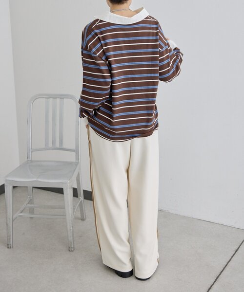 ear PAPILLONNER（イアパピヨネ）の「ボーダーポロシャツ【SUM1 STYLE