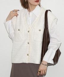 Abanicos ファンシーツイード Vカラージレ