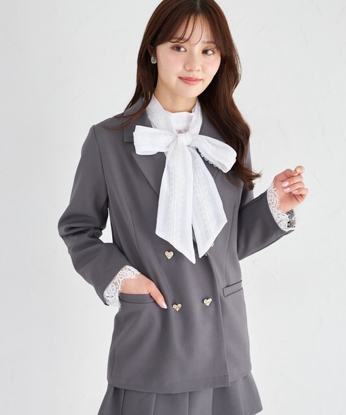 tocco closet(トッコ クローゼット)の「2WAYレースボウタイリボン付きシアーブラウス(シャツ/ブラウス・レディース・ミント/オフホワイト/ブラック・M)」の12枚目の写真