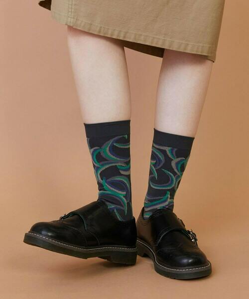 FRAPBOIS(フラボア)の「ウォーターサーフェスソックス(ソックス/靴下・レディース・オレンジ/チャコールグレー/アイボリー・FREE)」の2枚目の写真