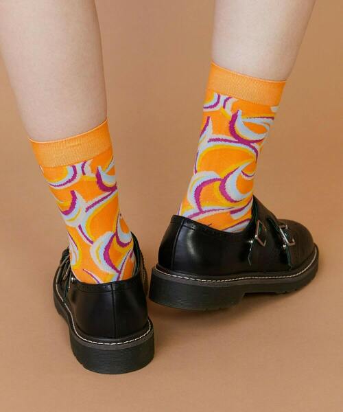 FRAPBOIS(フラボア)の「ウォーターサーフェスソックス(ソックス/靴下・レディース・オレンジ/チャコールグレー/アイボリー・FREE)」の8枚目の写真