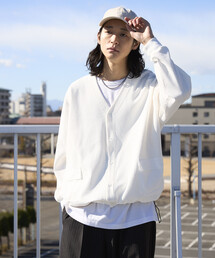 Firsthand（ファーストハンド）の「Firsthand/ファーストハンド サイドポケット スピンドル テック サーマル カーディガン / ビッグシルエット / 長袖（カーディガン/ボレロ）」