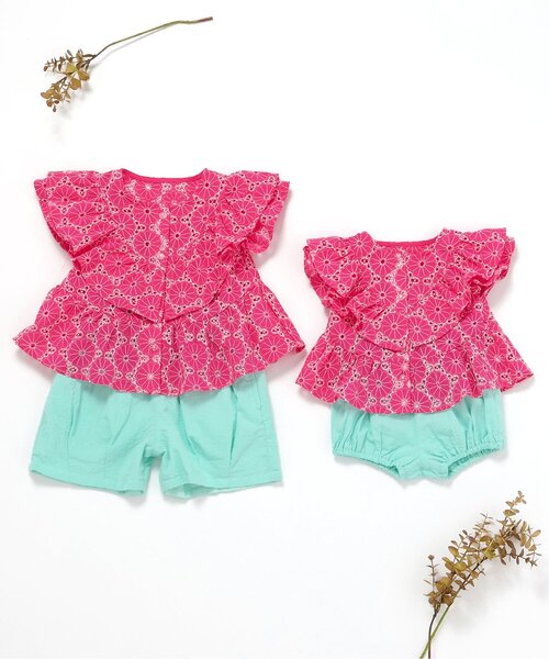 apres les cours（アプレレクール）の「【リンク】ラッフルフリルセットアップ（セットアップ・キッズ・ブルー/ピンク・130/120/110/100/90）」の17枚目の写真