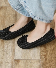 Per sist ence（パーシエンス）の「ポケッタブル バレエシューズ／折りたたみ 携帯用 フラットシューズ 巾着付き 軽量・柔らか素材 ルーム＆外履き対応（ルームシューズ/スリッパ）」