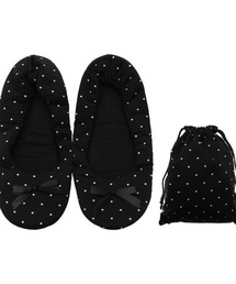 Per sist ence（パーシエンス）の「ポケッタブル バレエシューズ／折りたたみ 携帯用 フラットシューズ 巾着付き 軽量・柔らか素材 ルーム＆外履き対応（ルームシューズ/スリッパ）」