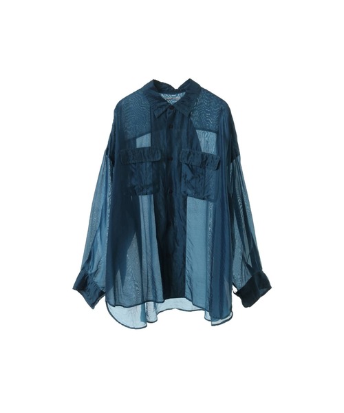 CURRENTAGE(カレンテージ)の「Silk capra shirt(シャツ/ブラウス・レディース・ピンク/ブルー・FREE)」の2枚目の写真