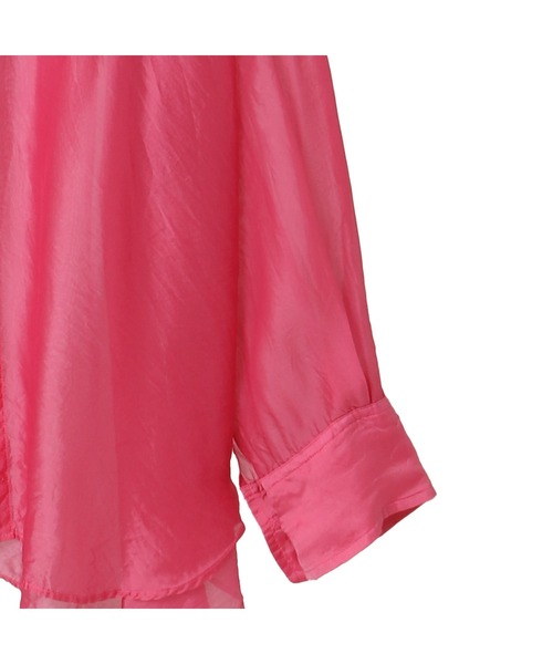 CURRENTAGE（カレンテージ）の「【CURRENTAGE/カレンテージ】Silk capra shirt（シャツ/ブラウス・レディース・ピンク・FREE）」の9枚目の写真