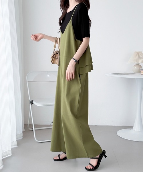 ABITOKYO（アビトーキョー）の「バックフリルVネックオーバーオールサロペットパンツ（サロペット/オーバーオール・レディース・カーキ/ブラック・FREE）」の12枚目の写真