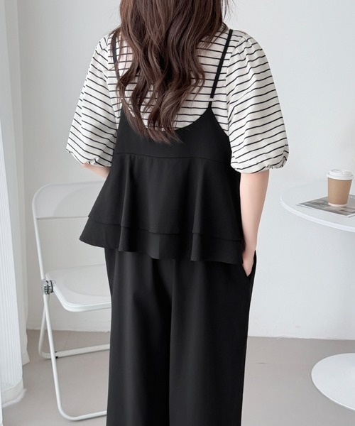 ABITOKYO（アビトーキョー）の「バックフリルVネックオーバーオールサロペットパンツ（サロペット/オーバーオール・レディース・カーキ/ブラック・FREE）」の13枚目の写真