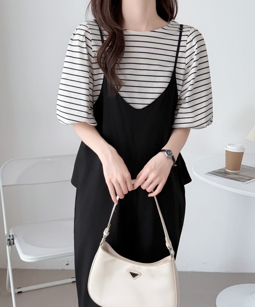 ABITOKYO（アビトーキョー）の「バックフリルVネックオーバーオールサロペットパンツ（サロペット/オーバーオール・レディース・カーキ/ブラック・FREE）」の15枚目の写真