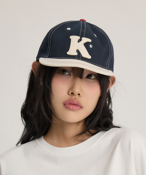 WaiKei(ワイケイ)の「Kロゴアップリケキャップネイビー(キャップ・レディース・その他・FREE)」の1枚目の写真