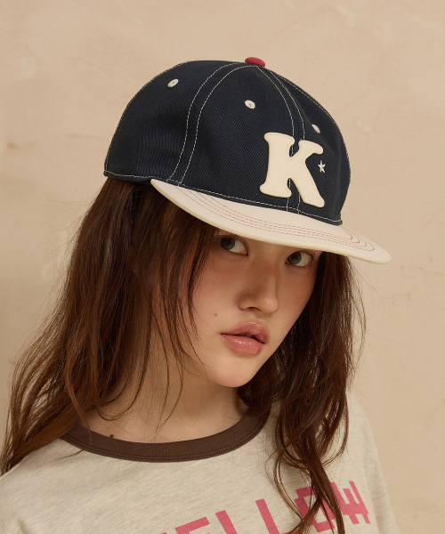 WaiKei(ワイケイ)の「Kロゴアップリケキャップネイビー(キャップ・レディース・その他・FREE)」の3枚目の写真