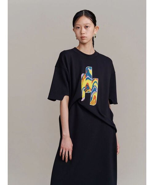 UN3D.（アンスリード）の「STRATUM ART PRINT OP / ストレイタムアートプリントワンピース（ワンピース・レディース・ブラック/ホワイト・38/36）」の8枚目の写真