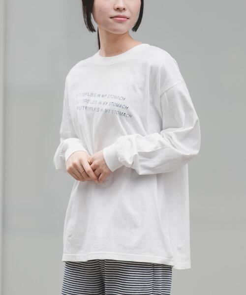 FORK&SPOON（フォークアンドスプーン）の「FORK&SPOON　ピグメントプリントロングスリーブTシャツ（Tシャツ/カットソー・レディース・オフホワイト/グレー系その他・1）」の2枚目の写真