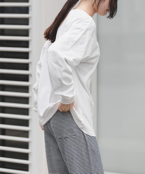 FORK&SPOON（フォークアンドスプーン）の「FORK&SPOON　ピグメントプリントロングスリーブTシャツ（Tシャツ/カットソー・レディース・オフホワイト/グレー系その他・1）」の3枚目の写真