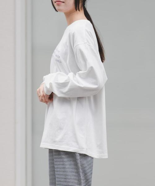 FORK&SPOON（フォークアンドスプーン）の「FORK&SPOON　ピグメントプリントロングスリーブTシャツ（Tシャツ/カットソー・レディース・オフホワイト/グレー系その他・1）」の6枚目の写真