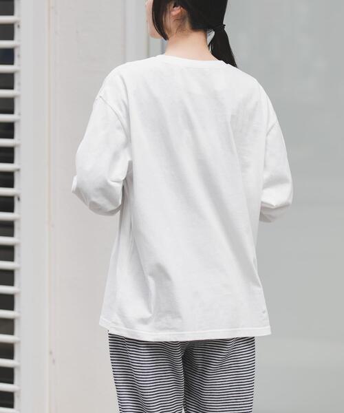 FORK&SPOON（フォークアンドスプーン）の「FORK&SPOON　ピグメントプリントロングスリーブTシャツ（Tシャツ/カットソー・レディース・オフホワイト/グレー系その他・1）」の7枚目の写真
