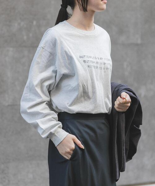 FORK&SPOON（フォークアンドスプーン）の「FORK&SPOON　ピグメントプリントロングスリーブTシャツ（Tシャツ/カットソー・レディース・オフホワイト/グレー系その他・1）」の12枚目の写真