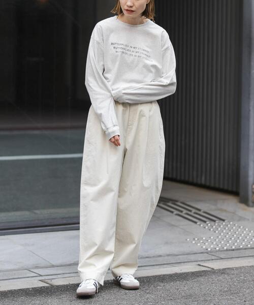 FORK&SPOON（フォークアンドスプーン）の「FORK&SPOON　ピグメントプリントロングスリーブTシャツ（Tシャツ/カットソー・レディース・オフホワイト/グレー系その他・1）」の18枚目の写真