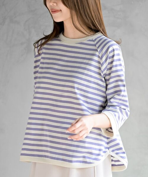 rps(アールピーエス)の「クルーネックラグランワイド7分袖T(Tシャツ/カットソー・レディース・ブラック系その他2/ブラック/杢グレー/オフホワイト/イエロー/パープル・フリー)」の5枚目の写真