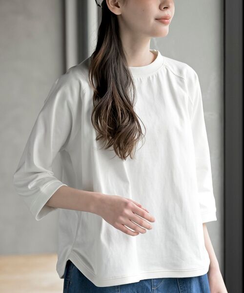 rps(アールピーエス)の「クルーネックラグランワイド7分袖T(Tシャツ/カットソー・レディース・ブラック系その他2/ブラック/杢グレー/オフホワイト/イエロー/パープル・フリー)」の2枚目の写真