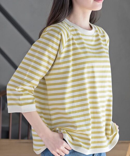 rps(アールピーエス)の「クルーネックラグランワイド7分袖T(Tシャツ/カットソー・レディース・ブラック系その他2/ブラック/杢グレー/オフホワイト/イエロー/パープル・フリー)」の6枚目の写真