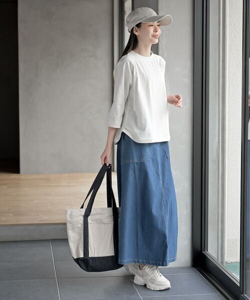 rps(アールピーエス)の「クルーネックラグランワイド7分袖T(Tシャツ/カットソー・レディース・ブラック系その他2/ブラック/杢グレー/オフホワイト/イエロー/パープル・フリー)」の7枚目の写真